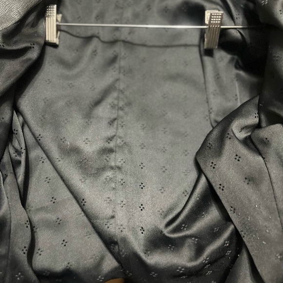 Vintage 80s Snakeskin Batwing Black Leather Jacket Made In Turkey Sz Small Women - Picture 9 of 12